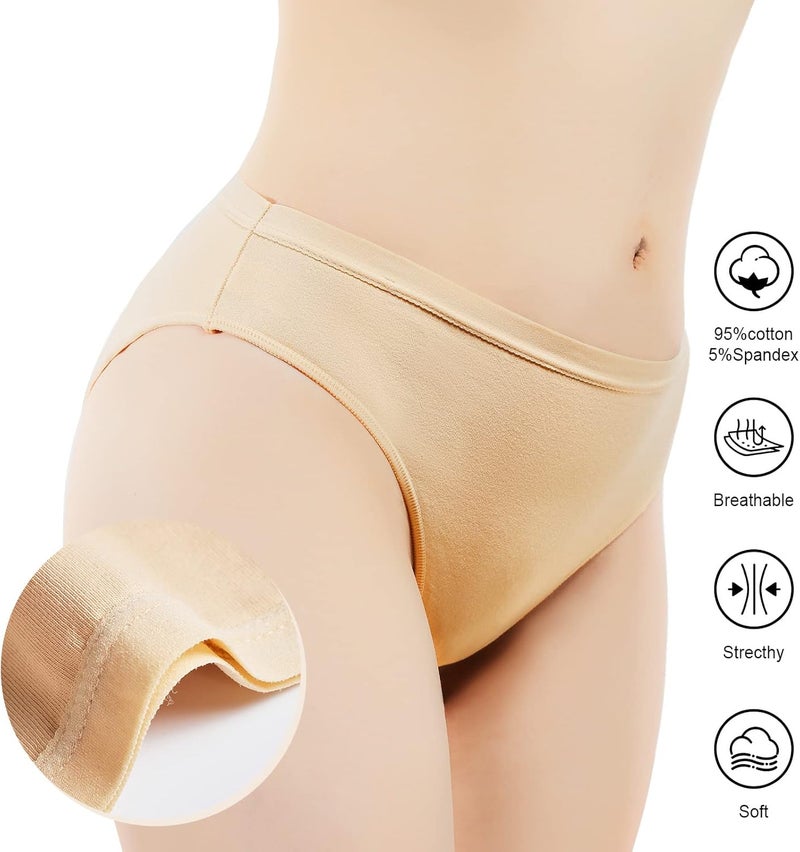 Sanstrong 3 Packs Dance Underwear High Cut Ballets Nude Dance Briefs Seamless Tan Gymnastic Underwear Short Pants For Women and Girls - Image 5